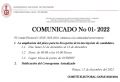 COMUNICADO N°01-2022 DEL COMITÉ ELECTORAL CAFAE - CRONOGRAMA ACTUALIZADO DE PROCESO DE ELECCIONES CAFAE-UNI