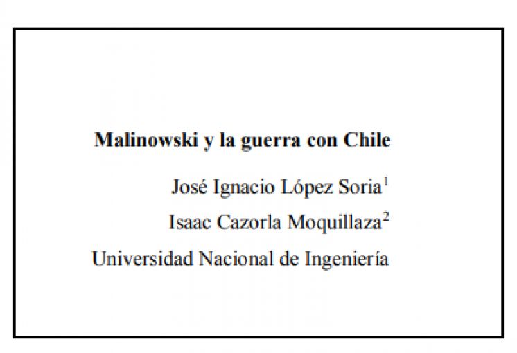 Malinowski y la guerra con Chile