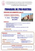 Pre Maestría 2016-II en Ing. Industrial y Ing. Sistemas
