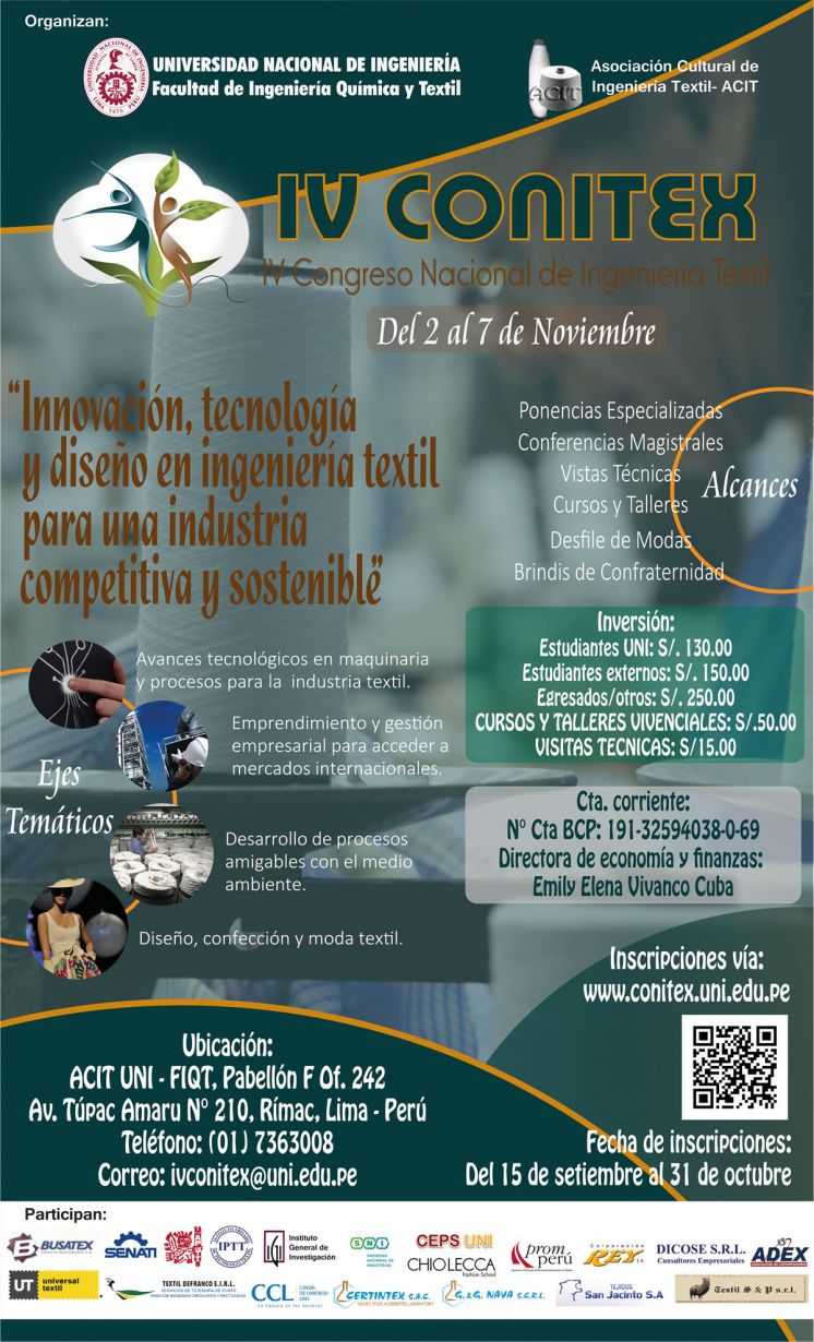 IV Congreso Nacional de Ingeniería Textil para una industria sostenible