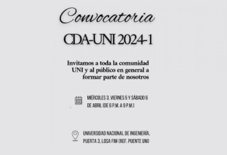 Convocatoria del Conjunto de Danzas Altiplánicas de la UNI (CDA-UNI)-2024-1