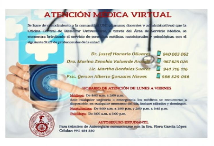 Atenciones médicas virtuales de la OCBU