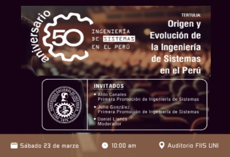TERTULIA POR EL 50 ANIVERSARIO DE LA FIIS: ORIGEN Y EVOLUCIÓN DE LA INGENIERÍA DE SISTEMAS EN EL PERÚ | 23 DE MARZO