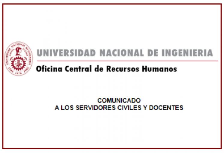 OFICINA CENTRAL DE RECURSOS HUMANOS: COMUNICADO  A LOS SERVIDORES CIVILES Y DOCENTES