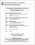 XXXI PROGRAMA DE ESPECIALIZACIÓN DE LOGÍSTICA EN GESTIÓN DE ALMACENES - PELGA