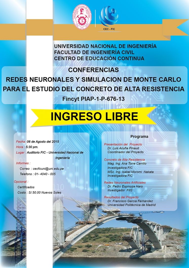 Conferencias: Redes Neuronales y Simulación de Montecarlo para el Estudio del Concreto de Alta Resistencia
