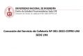 Concesión del Servicio de Cafetería Nº 001-2022-CEPRE-UNI Sede UNI