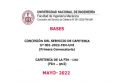 BASES DE LA CONCESIÓN DEL SERVICIO DE CAFETERÍA N° 001-2022-FIM-UNI (PRIMERA CONVOCATORIA)