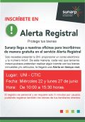 Inscríbete en SUNARP Alerta Registral  - Lugar CTIC - UNI