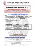 PROGRAMA DE PRE-MAESTRÍA 2017-1 - FACULTAD DE INGENIERÍA ELÉCTRICA Y ELECTRÓNICA