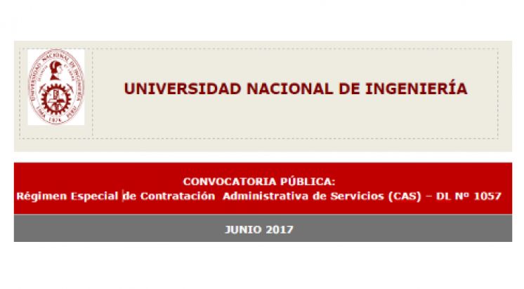 CONCURSO PÚBLICO CAS - UNI 2017 - RESULTADOS EVALUACIÓN DE C.V.