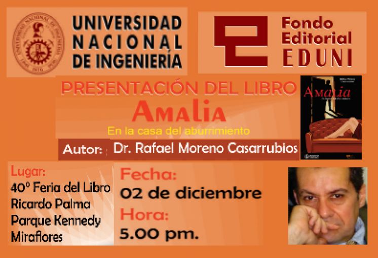 Presentación del Libro Amalia en la casa del aburrimiento, en la 40° Feria del Libro Ricardo Palma (Parque Kennedy - Miraflores)