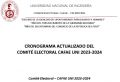 CRONOGRAMA ACTUALIZADO DEL COMITÉ ELECTORAL CAFAE UNI 2023-2024