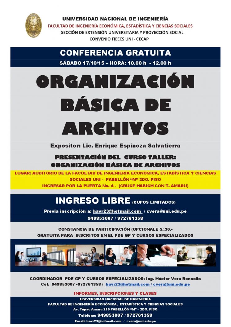 Organización Básica de Archivos, Conferencia Gratuita