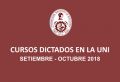 CURSOS, PROGRAMAS DE ESPECIALIZACIÓN A DICTARSE EN LA UNI EN SETIEMBRE A OCTUBRE 2018