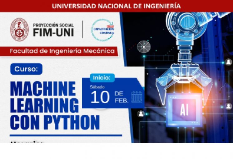 Proyección Social de la FIM organiza Cursos 2024 | ¡ Desata el poder de Machine Learning con Python ! | 10 de Febrero